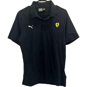 Puma x Scuderia Ferrari Collab Black Polo Shirt Racing Streetwear Formula 1